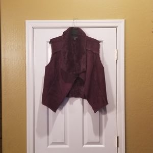 WHBM Suede and fur vest